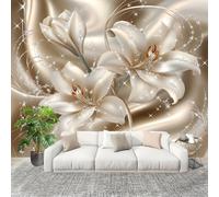 3D Wall Mural Photo Wallpaper Luxurious Lily Pattern Non-Woven Wall Mural Brown Decoration Poster Picture Modern 350x256 cm Wallpaper for livingroom Kids Bedroom