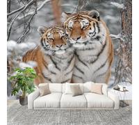 3D Wall Mural Photo Wallpaper Tiger in The Snow Hd Non-Woven Wall Mural Animal Tiger Decoration Poster Picture Modern 250x175 cm Wallpaper for livingroom Kids Bedroom