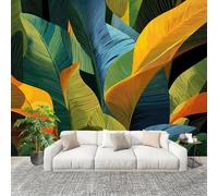 3D Wall Mural Photo Wallpaper Tropical Banana Leaf Painted Non-Woven Wall Mural Multicolored Decoration Poster Picture Modern 250x175 cm Wallpaper for livingroom Kids Bedroom
