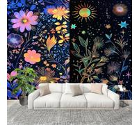 3D Wall Mural Photo Wallpaper Two Color Fluorescent Florals Non-Woven Wall Mural Purple Decoration Poster Picture Modern 350x256 cm Wallpaper for livingroom Kids Bedroom