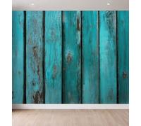 3D Wall Mural Rustic Distressed Photo Wallpaper, Wood Planks Wood Grain Knots Non-Woven Wall Mural Decoration Poster Picture Design Modern 350 x 256 cm (W x H) Mural for Living Room