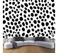 3D Wall Mural Simple Leopard Print Print Photo Wallpaper, Luxury Non-Woven Wall Decoration Poster Picture Black Spots Design Modern 300×210cm Mural for Living Room Bedroom