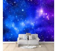 3D Wall Mural Starry Sky Universe Fantasy Science Fiction Cool 250 x 175 cm Luxury Non-Woven Wall Covering - Decoration Photo Wallpaper Picture, Ideal for Living Room Kids Bedroom Home Decor Blue