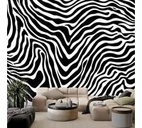 3D Wall Mural Striped Zebra Photo Wallpaper, Animal Print Non-Woven Wall Mural, Decoration Poster Picture Design Modern Mural 200 x 140 cm for Kids Kindergarten