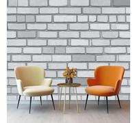 3D Wall Mural Surrealism Simplicity Wall Tiles Texture Non-Woven Wall Mural Decoration for Living Room Kids Bedroom 300 x 210 cm Photo Poster Wallpaper Easy to Install Grey Background Theme Wallpaper