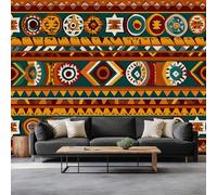 3D Wall Mural Tribe Geometric Symbols Photo Wallpaper, Colourful Non-Woven Wall Mural, Decoration Poster Picture Design Modern Mural 250 x 175 cm for Kids Kindergarten