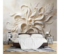 3D Wall Mural Wallpaper Non-Woven 371 x 280 cm Calla Lily Flower Photo Wallpaper Plants Leaves Floral Mural for Living Room Bedroom Hallway Modern Wall Decoration Background