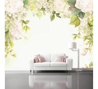 3D Wall Mural Watercolor Elegant Wreath Flowers Print Photo Wallpaper, Colorful Luxury Non-Woven Wall Mural Decoration Poster Picture Design 250 x 175 cm (W x H), Mural for Living Room Kids Bedroom