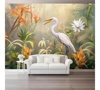 3D Wall Mural Watercolor Tropical Plants Bird Dreamy Non Woven Photo Wallpaper, Colorful Wall Mural, for Bedroom Living Room Decoration 250 x 175 cm (W x H), Covering up Stains and Blemishes