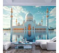 3D Wall Murals Wallpaper Modern style white mosque reflections Modern style white mosque reflectionsSpace Decor Paintings Wall Paper Suitable for Tv Background Wall Living Room and Bedroom Art