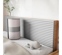 3D Wall Padding Self-Adhesive - Anti-Collision Upholstered Wall Panels for Headboard, Bedroom, Nursery & Home Décor, Peel and Stick Foam Cushion (Gray, 20 * 200CM)