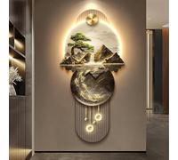 3D Wall Painting with LED Light, Luxury Mountain Landscape Decor, Elegant Oriental Wall Art for Home, 60x120cm Size, Perfect for Living Room or Bedroom Decoration