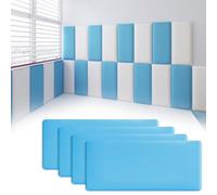 3D Wall Panels, Anti-Collision Soft Packaging, Kindergarten Soft Packaging, Self-Adhesive Wall Stickers, Tatami Soft Packaging, Children's Room Background Wall Soft Packaging (Blue - 4 Pieces)