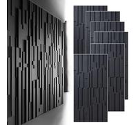 3D Wall Panels Bathroom Wall Cladding Panels Black White, 12Mm Thick Wall Cladding Panel Capable, 6 Pack Decorative Imitation Brick Wallpaper Veneer(Black)