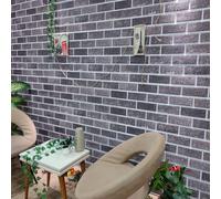 3D Wall Panels Black & Grey EPS Foam 100x50cm 10pcs Brick Texture Waterproof Eco