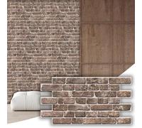3D Wall Panels - Decorative PVC Plastic Wall Covering Faux Cladding Tiles for Interior Walls - (Brick Effect Wall Panel 4 Sheets Covering 1.88m2)