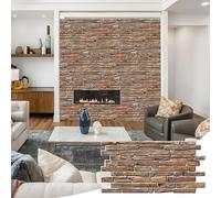 3D Wall Panels - Decorative PVC Plastic Wall Covering Faux Cladding Tiles for Interior Walls - (Stone Effect Wall Panel 4 Sheets Covering 1.92m2)