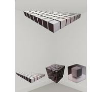 3D Wall Panels Peel and Stick - Wall Art That Reshapes Reality, 3D Walls Art Optical Illusion Corner Walls Decal with Visual Illusion Effects - Makes You Feel Like Space is Being Distorted (C)