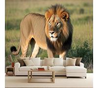 3D Wall Paper for Living Room Lion, Wallpaper for Girls Bedroom Lion 200x140cm Animal Wildness Kids Wallpaper Living Room Bedroom Kids Room Photomurals Full Backdrop Decorative Art Easy Installation