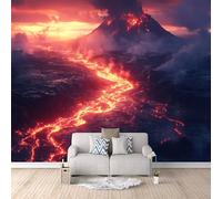 3D Wall Paper for Living Room Magma, Gothic Mural Wallpaper Volcano 250X175Cm Giant Poster Modern Photomurals Decorative Art Restyling Bedroom Living Room Kids Room UK