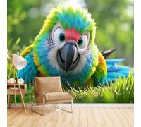 3D Wall Paper for Living Room Parrots, Mural 3D Modern Colourful Tropical Parrots Bedroom Feature Wall No Mess No Fuss Stunning Visual Effect Eco-Friendly 500X280Cm