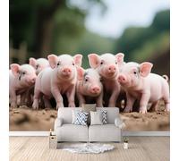 3D Wall Paper for Living Room Pig, Gothic Bedroom Wallpaper Animal Farm 300x256cm Modern Photomurals Fashionable Mural Giant Wall Poster Decorative Walls Art