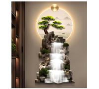3D Wall Sculpture Art Decor with LED Light, Traditional Chinese Design, Large Metal Wall Hanging for Bedroom Living Room Entrance