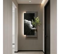 3D Wall Sculpture with Led Light,3D Vision Sandstone Wall Art Decor,Modern Wall Sculpture Lighting Decor for Living Room,Bedroom and Entrance(d- Black,60x120cm) A- Black 50x100cm