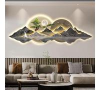 3D Wall Sculptures, LED Light Decorative Painting Wall Lamp, Traditional Oriental Wall Art Decor for Living Room