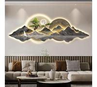 3D Wall Sculptures Painting Hanging LED Art Decor Light, Modern Oriental Traditional Chinese Welcoming Pine Decorations