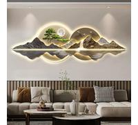 3d Wall Sculptures Painting Hanging Wall Art Led Light Painting, Wall Hanging Art Decorations Lamp, Modern Oriental Decor Traditional Chinese Welcoming Pine Wall Hanging Painting