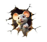 3D Wall Sticker - 3D Mouse Hole Wall Sticker Removable Wall Room Decoration for Dormitory, Bedroom, Bathroom, Baby, Children, Living Room | Fun Home Decor for Classroom, Shower, Kitchen, Birth