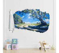 3D Wall Sticker Removable Tree Country Road Wall Decor Floor Ceiling Smashed Decal Art Decoration Natural Landscape for Bathroom Bedroom Living Room Playing Room Mural 70x112cm