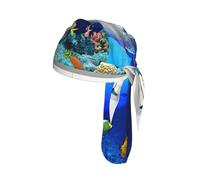 3D Wall Underwater world fish Print Cycling Cap Breathable Headwear