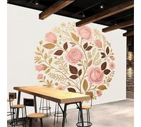 3D Wallpaper 200x140cm Flowers Removable Wallpaper Vintage Gold Seamless 3D Wall Art Printed on Oil Painting Canvas for Living Room or TV Background Installation