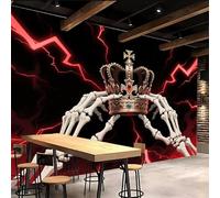 3D Wallpaper 200x140cm Gothic Crown Removable Wallpaper Fantasy Horror Seamless 3D Wall Art Printed on Oil Painting Canvas for Living Room or TV Background Installation