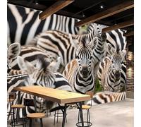 3D Wallpaper 250x175cm Zebra Cute Wallpapers Wildlife Oil Painting Canvas Mural Panels, Seamless Design, Perfect for Bedroom or Hallway Decoration