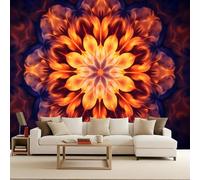 3D Wallpaper 250x370cm Colorful Geometric Flowers Cute Wallpapers Oil Painting Canvas Mural Panels, Seamless Design, Perfect for Bedroom or Hallway Decoration EB24-2079