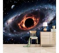3D Wallpaper 300x210cm Black Hole Galaxy Planet Nursery Wallpaper Seamless Oil Painting Canvas Wall Decor for Modern Living Rooms or Open-Concept Home Areas EB24-3573