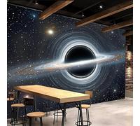 3D Wallpaper 300x210cm Black Hole Universe Blue Wallpaper for Living Room Mysterious Galaxy Large 3D Canvas Art, Edge-to-Edge Oil Painting Texture, Suitable for Office or Creative Space