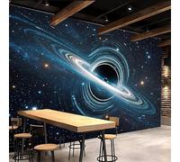 3D Wallpaper 300x210cm Planetary Universe Blue Wallpaper for Living Room Mysterious Galaxy Large 3D Canvas Art, Edge-to-Edge Oil Painting Texture, Suitable for Office or Creative Space