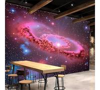 3D Wallpaper 300x210cm Red Galaxy Planet Nursery Wallpaper Seamless Oil Painting Canvas Wall Decor for Modern Living Rooms or Open-Concept Home Areas EB24-3594