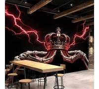 3D Wallpaper 300x256cm Gothic Crown Nursery Wallpaper Fantasy Horror Seamless Oil Painting Canvas Wall Decor for Modern Living Rooms or Open-Concept Home Areas