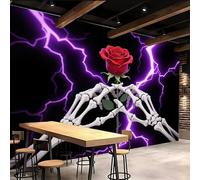 3D Wallpaper 300x256cm Gothic Rose Nursery Wallpaper Fantasy Horror Seamless Oil Painting Canvas Wall Decor for Modern Living Rooms or Open-Concept Home Areas