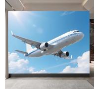 3D Wallpaper 350x260cm Airliner Boys Wallpaper for Bedroom Gallery-Style 3D on Oil Canvas, no Visible Seams, Ideal for Feature Walls in Home or Office EB24-3673