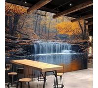 3D Wallpaper 350x260cm Forest Waterfall Boys Wallpaper for Bedroom Gallery-Style 3D Art on Oil Canvas, no Visible Seams, Ideal for Feature Walls in Home or Office EB24-5030