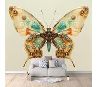 3D Wallpaper 350x260cm Mechanical Butterfly Boys Wallpaper for Bedroom Gallery-Style 3D Art on Oil Canvas, no Visible Seams, Ideal for Feature Walls in Home or Office EB24-4259
