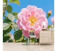3D Wallpaper 350x260cm Pink Flowers Boys Wallpaper for Bedroom Gallery-Style 3D Art on Oil Canvas, no Visible Seams, Ideal for Feature Walls in Home or Office EB24-1785