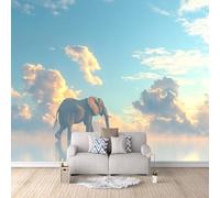 3D Wallpaper 350x260cm Sky Elephant Boys Wallpaper for Bedroom Gallery-Style 3D Art on Oil Canvas, no Visible Seams, Ideal for Feature Walls in Home or Office EB24-5687