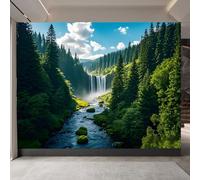 3D Wallpaper 350x260cm Valley Woods Boys Wallpaper for Bedroom Gallery-Style 3D Art on Oil Canvas, no Visible Seams, Ideal for Feature Walls in Home or Office EB24-1601